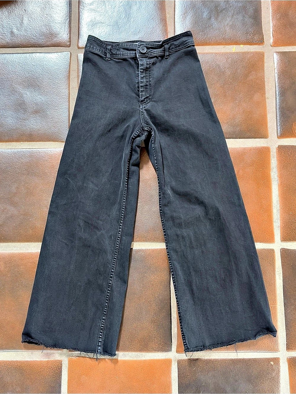 Zara The Marine Straight Black Jeans Size 28